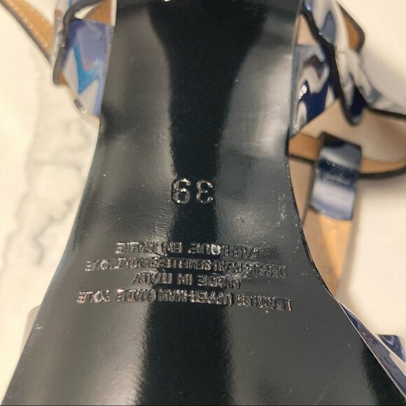 NAPOLEONI Sz 39 Leather Chunky Heel Platform Sandals Made in Italy NWOT - Picture 11 of 14